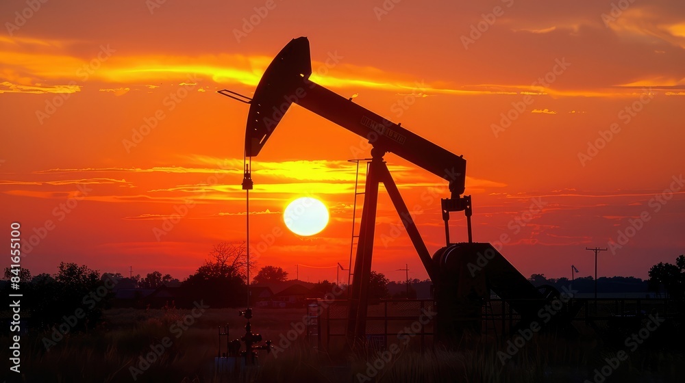 oil pump at sunset oil pump at sunset
