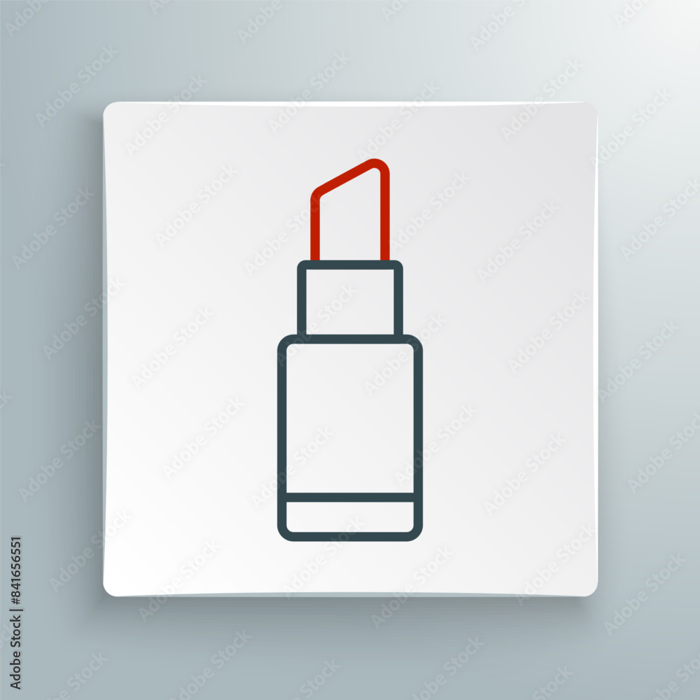 Line Lipstick icon isolated on white background. 8 March. International Happy Women Day. Colorful outline concept. Vector Line Lipstick icon isolated on white background. 8 March. International Happy Women Day. Colorful outline concept. Vector