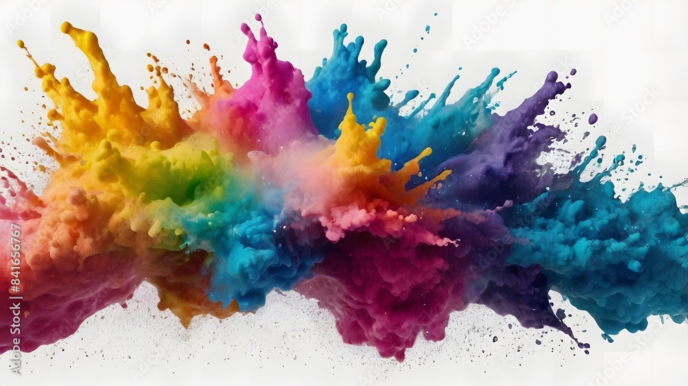 custom made wallpaper toronto digitalClubs of multicolored neon smoke, ink. An explosion, a burst of holi paint. Abstract psychedelic pastel light background. 3D rendering