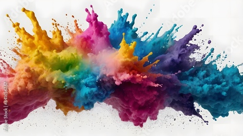 Wallpaper Mural Clubs of multicolored neon smoke, ink. An explosion, a burst of holi paint. Abstract psychedelic pastel light background. 3D rendering Torontodigital.ca