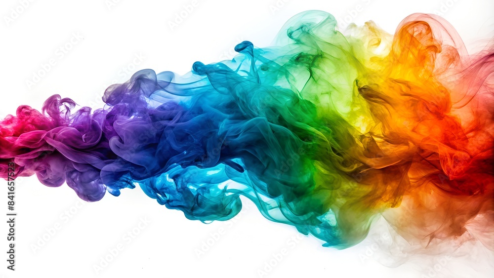 Fototapeta premium colored smoke photo on white isolated background