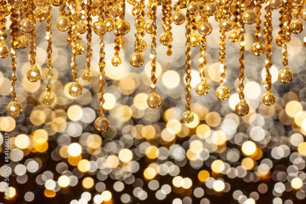 Elegant golden glitter rain on black for festive party, stylish poster, greeting card design Elegant golden glitter rain on black for festive party, stylish poster, greeting card design