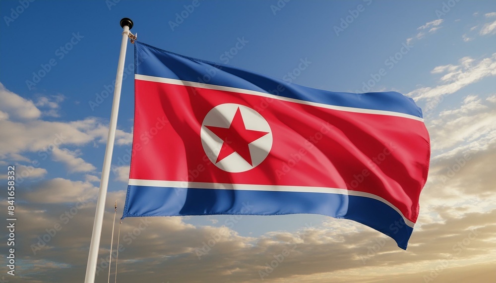 Naklejka premium The Flag Of North Korea