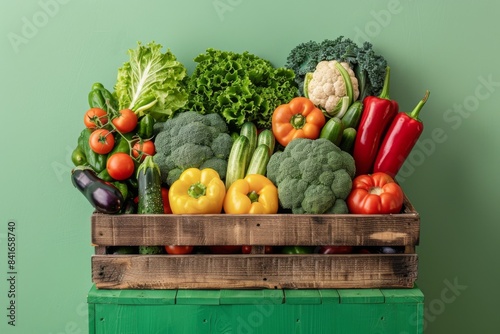 Fresh Organic Vegetables in Wooden Crate