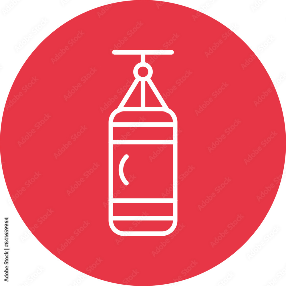 Punching Bag line circle icon Punching Bag line circle icon