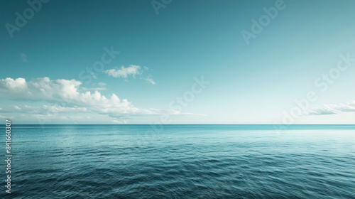 Calm ocean and clear sky horizon photo