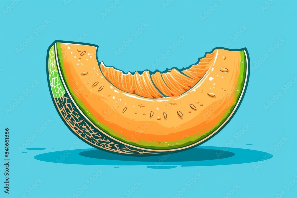 Fototapeta premium Illustrated juicy melon slice