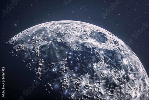 Moon in the outerspace close up