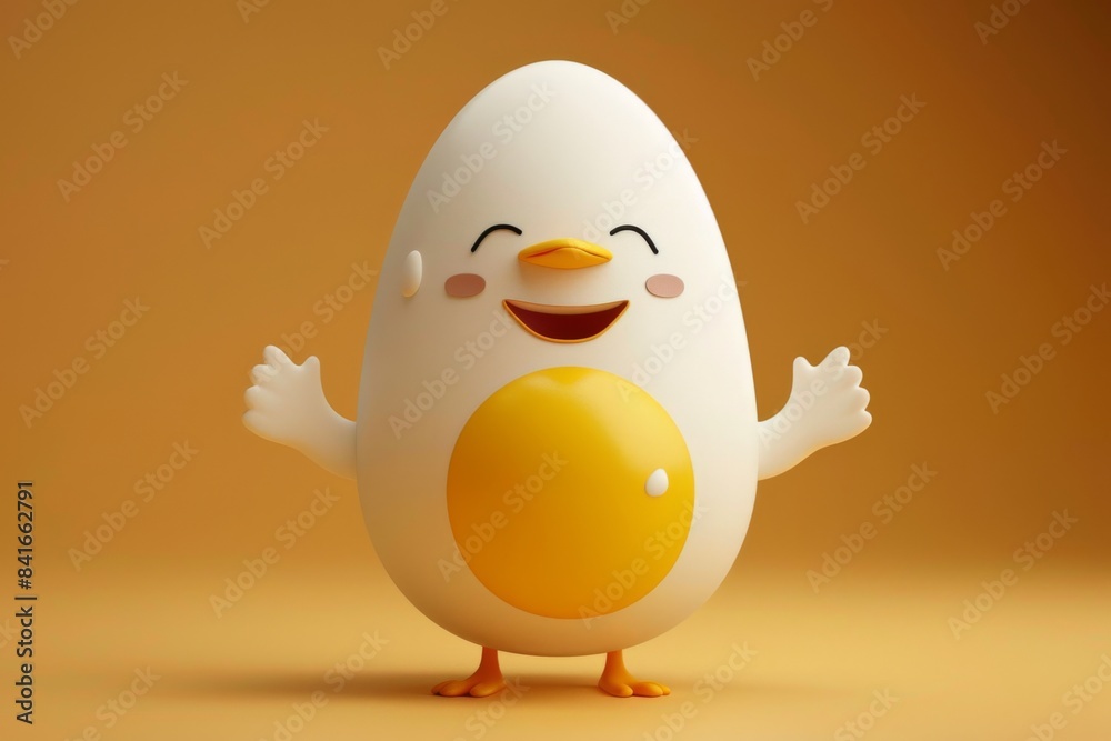 Happy Cartoon Egg Character Happy Cartoon Egg Character