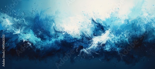 Blue abstract paint background with fluid grunge texture  ideal for artistic design projects