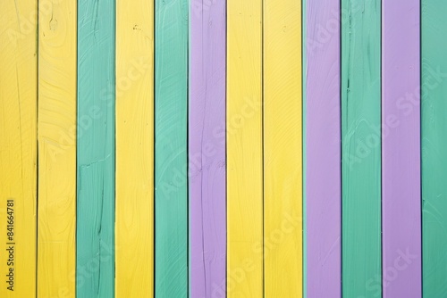Vibrant wooden planks creating a cheerful and rustic background, perfect for adding a touch of color and texture to any project