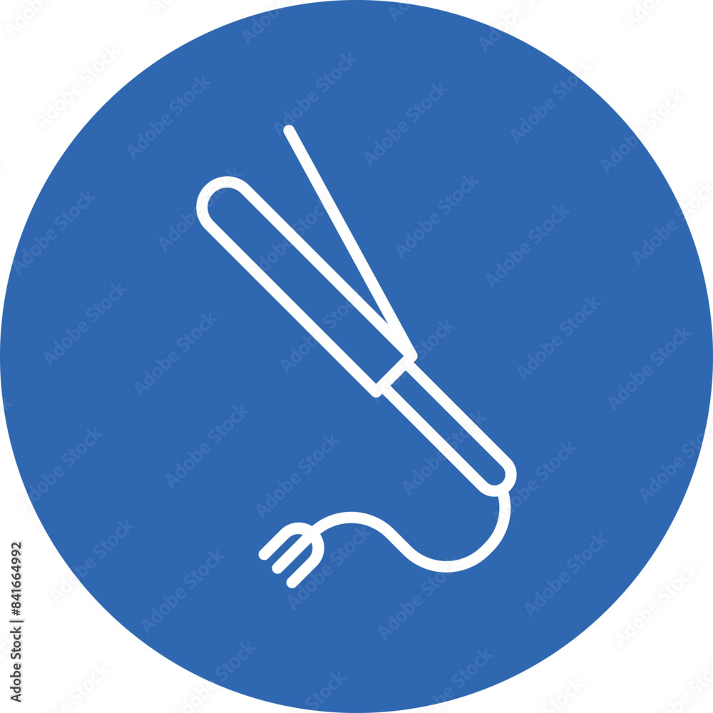 Curling iron icon line circle icon Curling iron icon line circle icon