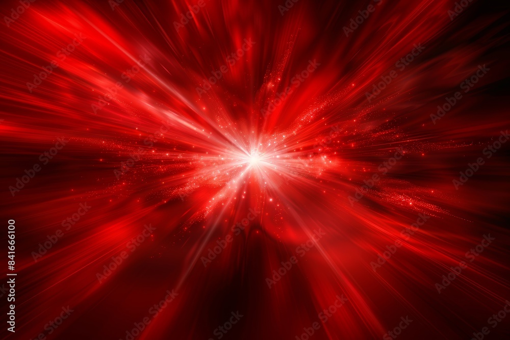 Vibrant red light burst abstract rays on dark red background with orange and golden sparkles Vibrant red light burst abstract rays on dark red background with orange and golden sparkles