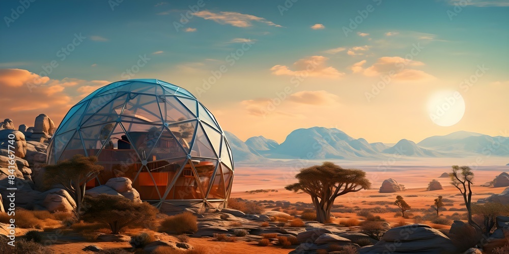 Secluded geodesic dome home in a remote setting. Concept Secluded ... - Off-Grid Luxury Apartment Community With Geodesic Dome