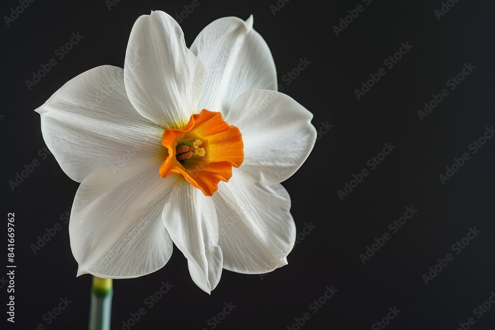Flower Photography, Narcissus cyclamineus Close up view, Isolated on Black Background Flower Photography, Narcissus cyclamineus Close up view, Isolated on Black Background