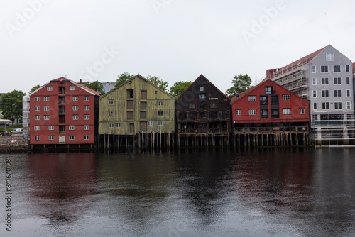 Norway Trondheim city view on a cloudy summer day.