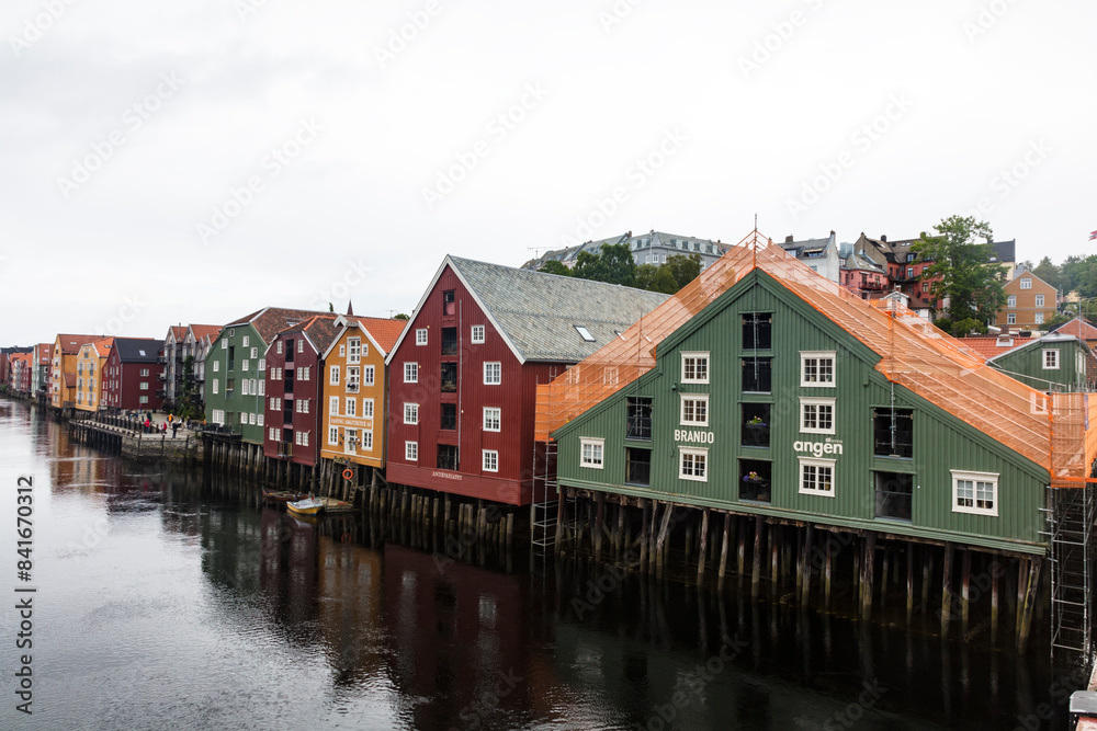 Norway Trondheim city view on a cloudy summer day. Norway Trondheim city view on a cloudy summer day.