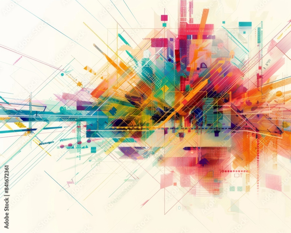 An abstract digital painting featuring geometric shapes, lines, and bold colors, representing the complexity and dynamism of web programming. An abstract digital painting featuring geometric shapes, lines, and bold colors, representing the complexity and dynamism of web programming.