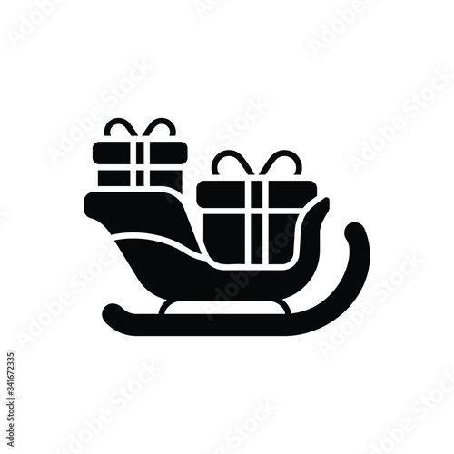 Santa Sled vector icon