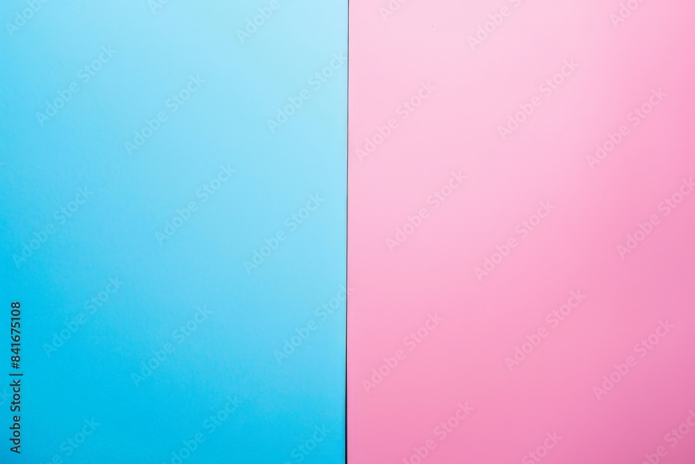 Obraz premium Abstract background with blue and pink colors divided by a black line, perfect for creative projects. Pastel tones and geometric pattern for a vibrant touch. Let your creativity shine!