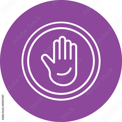 Stop icon line circle icon