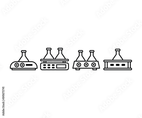 orbital shaker icons symbol vector design simple line black white illustration collections sets
