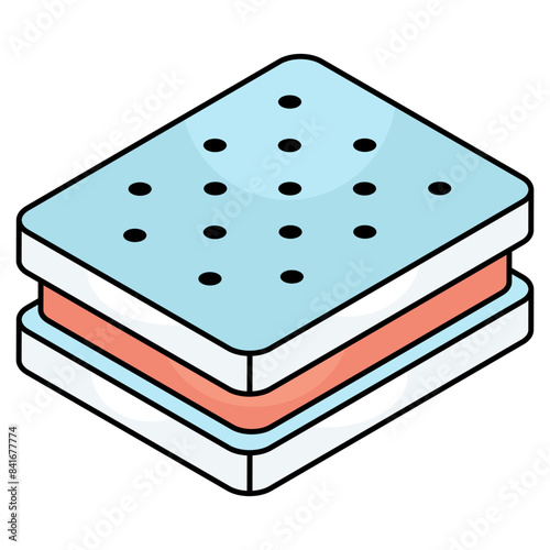 A colored design icon of sandwich  photo