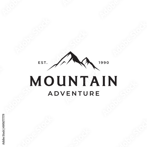 Retro vintage mountain explorer logo template design.Logo for climber, business, camping and badge.