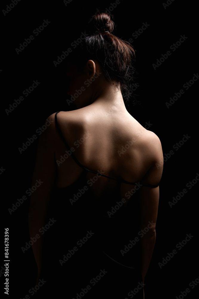 Woman silhouette. Beautiful Naked Back Girl. Woman silhouette. Beautiful Naked Back Girl.