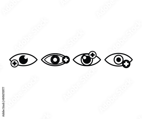presbyopia eye icon symbol vector design simple flat illustration collection sets isolated photo