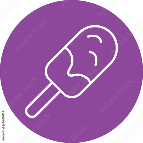 Ice cream line circle icon