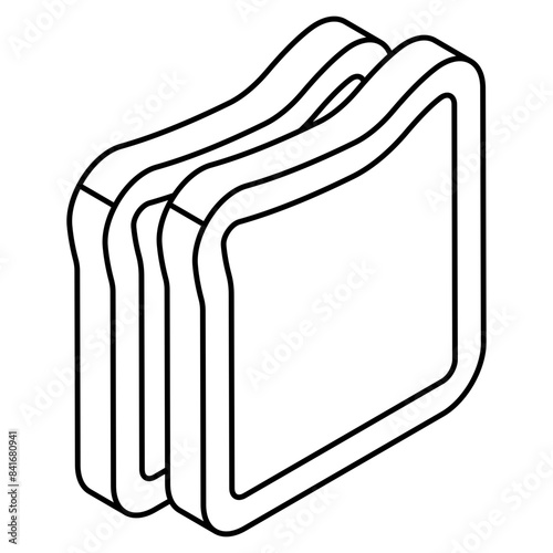 A beautiful design icon of bread slices