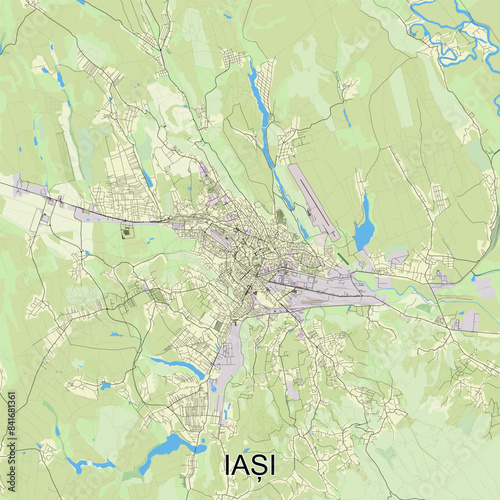 Iași, Romania map poster art