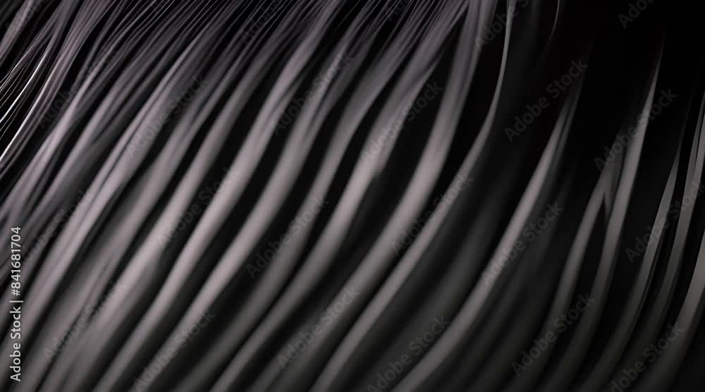 Close-up of shiny, smooth black hair with light reflections
