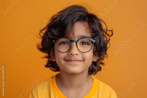 Happy Indian school kid posing isolated