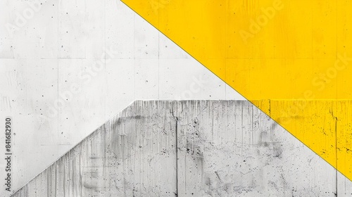 A minimalist graphic design featuring a bold yellow text on a clean white background.