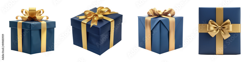 Blue gift box isolated on transparent background Blue gift box isolated on transparent background