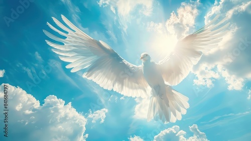 Heavenly Angel Soaring in the Blue Sky © hisilly