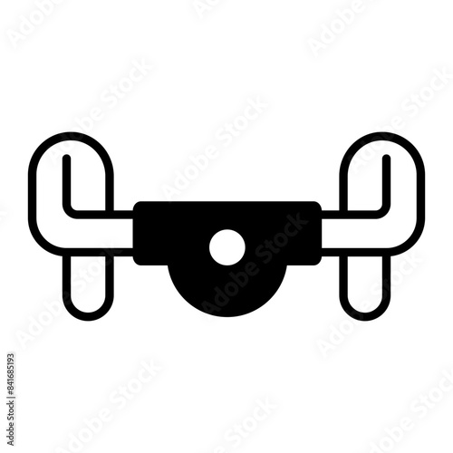 Handlebar icon. black fill icon