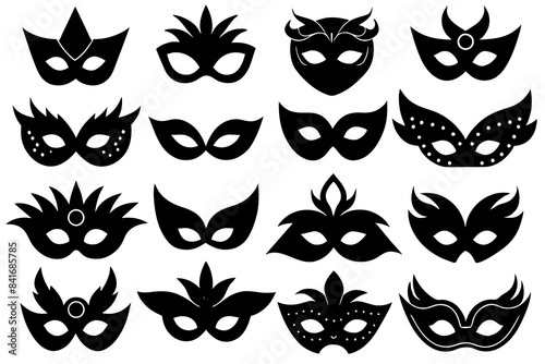 masquerade mask silhouette vector illustration © Jutish