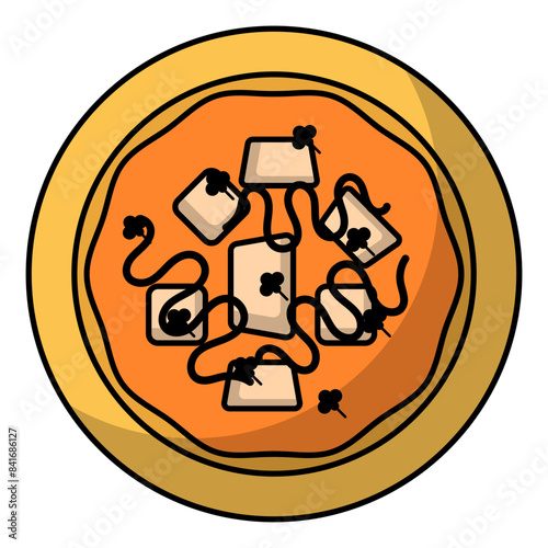 Creamy Mughlai cuisine vector color icon design, Pan-Asian cuisine symbol, Most Popular Dishes Sign,Casual eats stock illustration, Shahi paneer Curry Concept