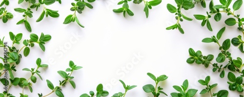 ofia natural organic capsule with thyme leaves on white background