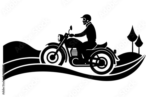 vintage motorcycle silhouette vector illustration