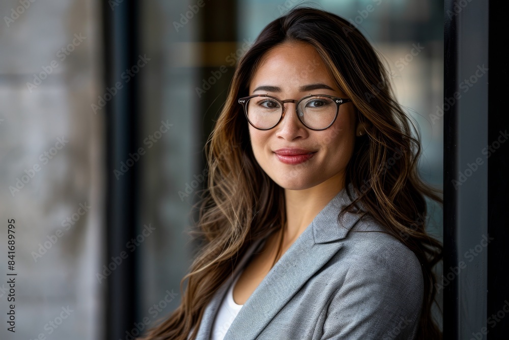 With glasses, a smart, intelligent, friendly, likable portrait of an executive manager, advisor, agent, or representative With glasses, a smart, intelligent, friendly, likable portrait of an executive manager, advisor, agent, or representative