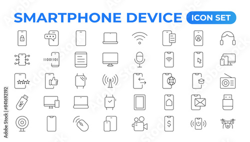 Modern Smartphone Device Icons for Engaging User Experiences. Collection of Smartphone Device Icons for Modern UI Design