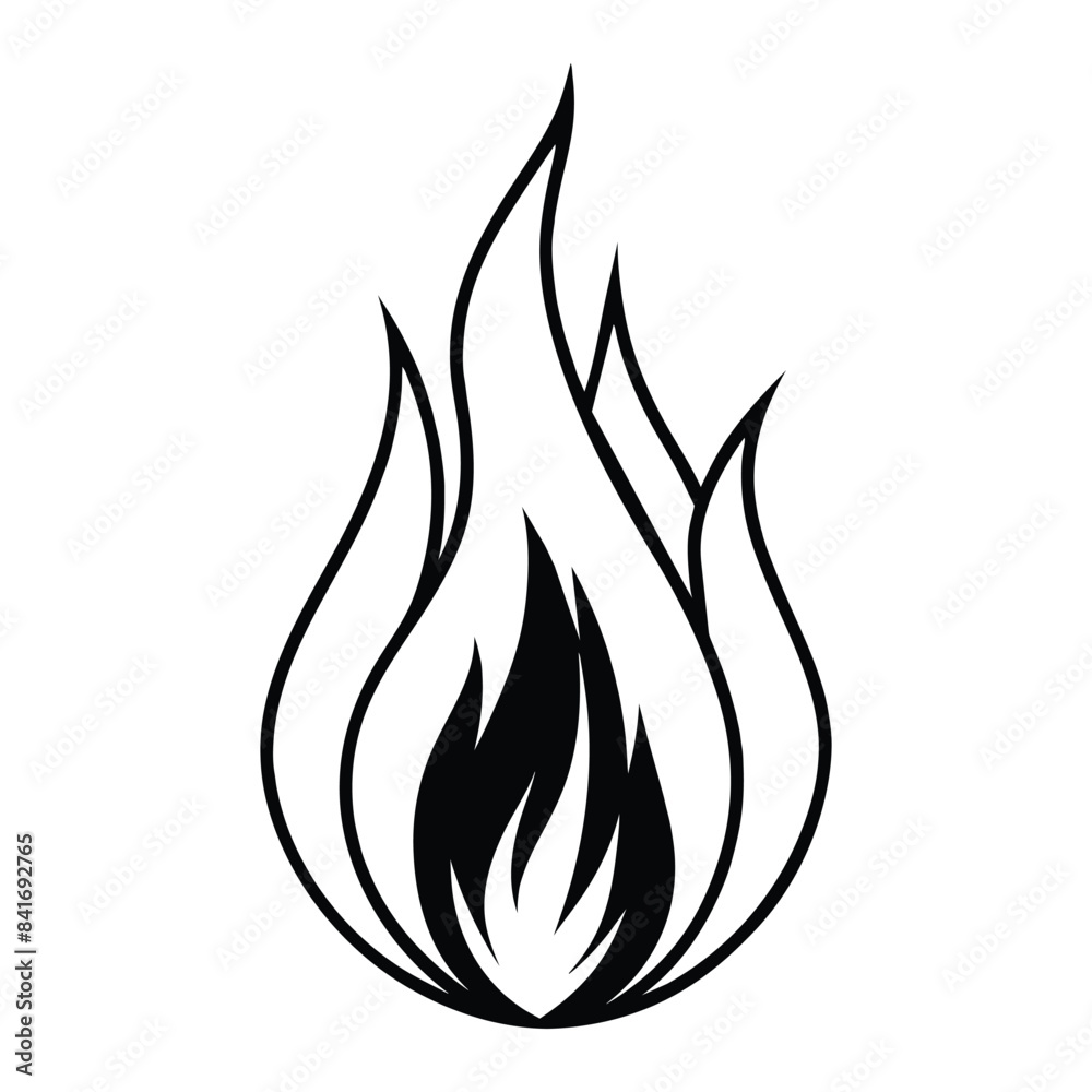 Stylized Black Flame Icon Stylized Black Flame Icon