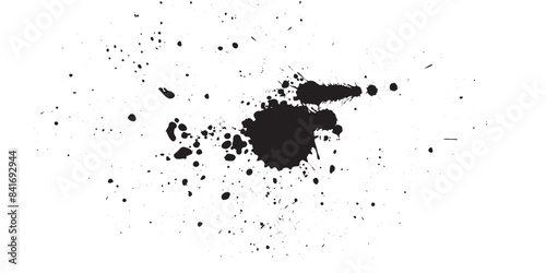 black watercolor brush drops splash splash grunge graphic element, vector.