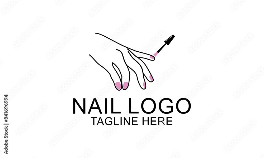Fototapeta premium Nail beauty logo design vector