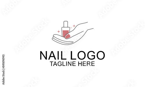 Nail beauty logo design vector