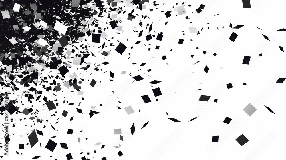 Explosion particle background. Shatter glass. Abstract explode particles. Effect of destruction.